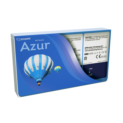 Гідрогелеві контактні лінзи щомісячної заміни Solente Azur WET Monthly